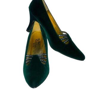 Vintage emerald green Pointed Toe Heels by 925‎ The PM Collection, Size 7M